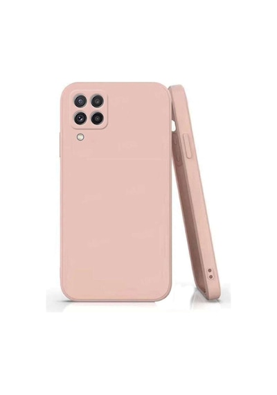 Samsung Galaxy A22 Ile Uyumlu Kılıf Lansman Kapak Içi Kadife Doku Kamera Korumalı Silikon Col23827-pudra