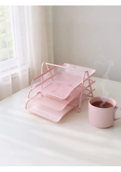 Need Perfore 3'lü Toz Pembe Evrak Rafı Nd-1022