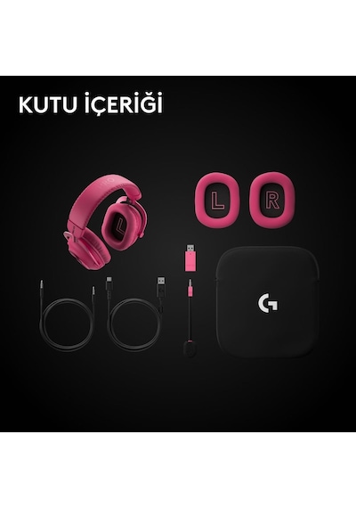 Logitech G Pro X3 Lightspeed Kablosuz Bluetooth Oyuncu Kulaklığı - Pembe
