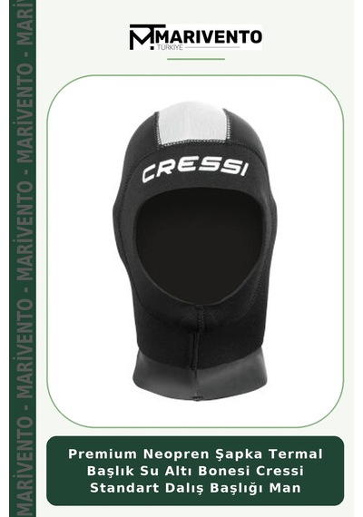 Premium Neopren Şapka Termal Başlık Su Altı Bonesi Cressi Standart Dalış Başlığı Man 5mm - S - No:2