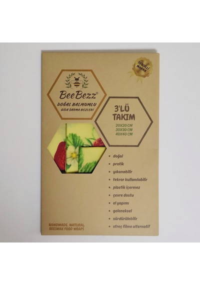 Beebezz 3'lü Set / Çilek Çilek Desenler