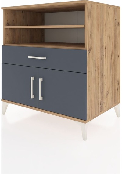 Kronos Şifonyer 3 Raflı Tek Çekmeceli 2 Kapaklı 88x59x96 Çam-... Çam