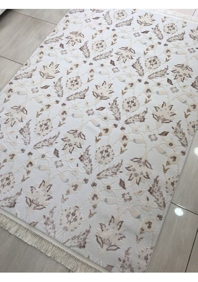 Flora Halı Adonis 0761 B 160X230 Beyaz Turkuaz Vizon 4 M2 Halı !