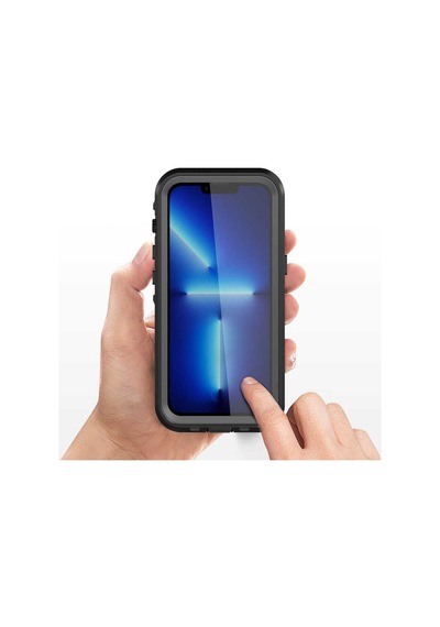 Ardemix Apple iPhone 13 Pro Uyumlu 1-1 Su Geçirmez Kılıf-siyah Siyah