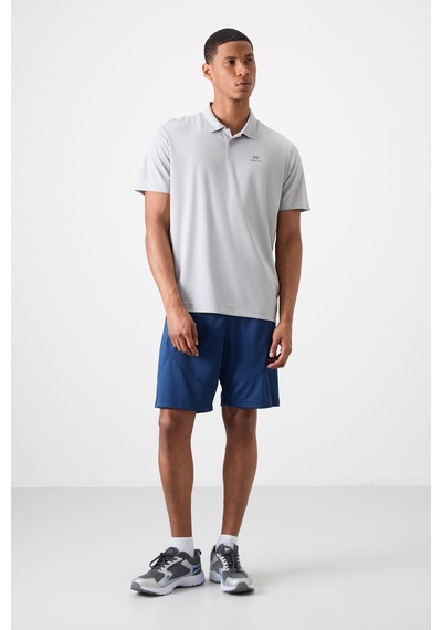 Tommy Life Gri Logo Baskılı Standart Kalıp Polo Yaka Aktif Spor Erkek T-shirt - 88252 Gri