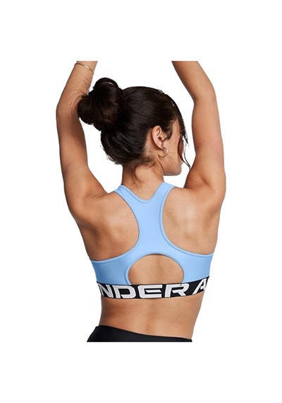 Under Armour Hg Mid Branded Kadın Sporcu Sütyeni Mavi