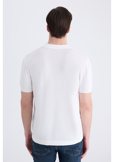 D's Damat Ds Damat Slim Fit Beyaz Düz Örgü Yazlık Rayon Triko T-shirt 4hf069421001m 801