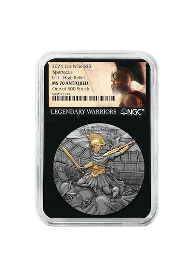 Agakulche Spartacus Altın Kaplama Ngc Sertifikalı Gümüş Sikke Coin