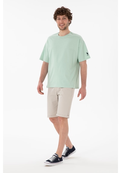U.S. Polo Assn. Erkek Oversize Fit Bisiklet Yaka Su Yeşili Tişört 50305859-VR048