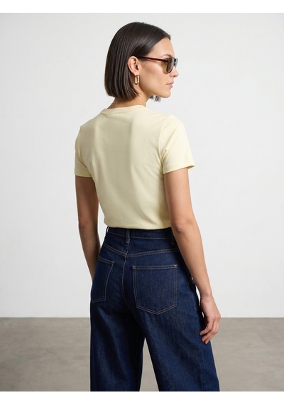 Dilvin 32779 Bisiklet Yaka T-shirt-açık Sarı Dilvin 32779 Bisiklet Yaka T-shirt-açık Sarı