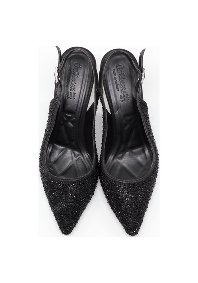 Nesilshoes Nesil Shoes Özma 404 Siyah Taşlı Topuklu Kadın Stiletto