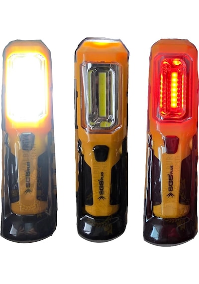 Sgs Usb Şarjlı Mıknatıslı Ayaklı Led Fener 350 Lumen Sarı - Siyah