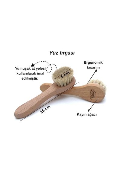 Lexroo %100 At Kılı Vucüt Bakım Fırçası, Yüz Fırçası, Topuk Taşı Ve Kese, Kuru Fırçalama