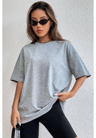 Flood Of Style Unisex Gri Sırt Kelebek Baskılı T-shirt