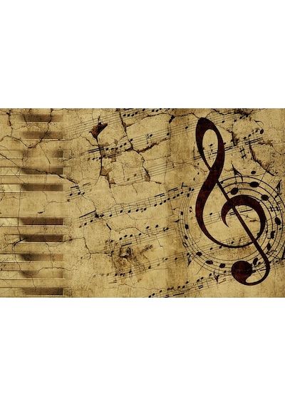 Müzik Temalı Notalı Özel Tasarım Duvar Kağıdı (397457040)