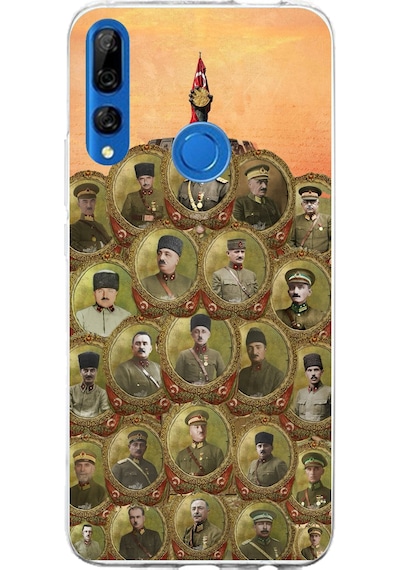 Huawei Y9 Prime 2019 Uyumlu Atatürk Ve Kurtuluş Savaşı Komutanları Baskılı Silikon Kılıf Renkli