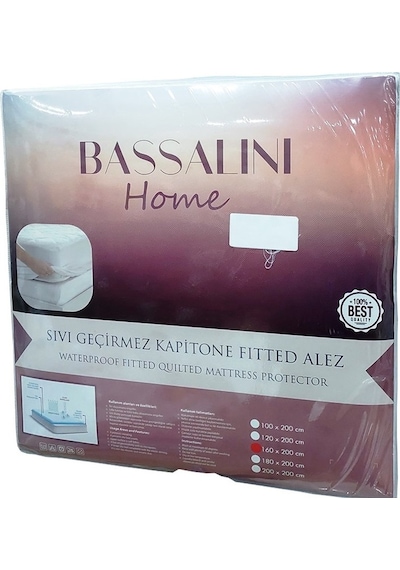 Bassalini Home Kapitoneli Fitted Sıvı Geçirmez Çift Kişilik Alez Beyaz