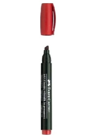 Faber Castell Parmanent Markör 54 Kesik Uç Kırmızı