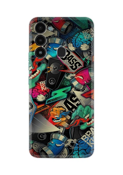 Tecno Spark 8c Kılıf Resimli Desenli Silikon Platinium Series Bass 1886