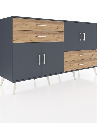Hyperion Konsol 3 Raflı 4 Çekmeceli 4 Kapaklı 176x44x99 Antrasit- Antrasit-antrasit/çam Hyperion Konsol 3 Raflı 4 Çekmeceli 4 Kapaklı 176x44x99 Antrasit- Antrasit-antrasit/çam