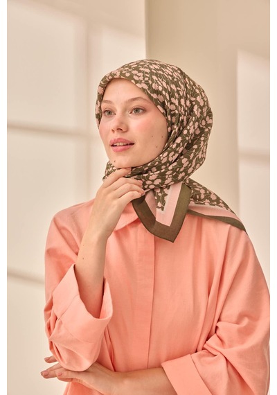 Silk Home Aura Eşarp 140005-16 Koyu Yeşil, Pudra, Ekru