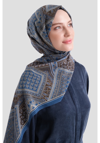Armine Elegance Pamuk - İpek Şal As464 Lacivert