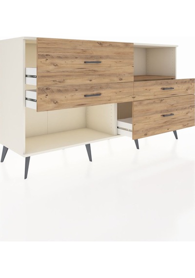 Hyperion Konsol Tek Raflı 4 Çekmeceli 176x44x99 Aytaşı-çam Aytaşı-çam
