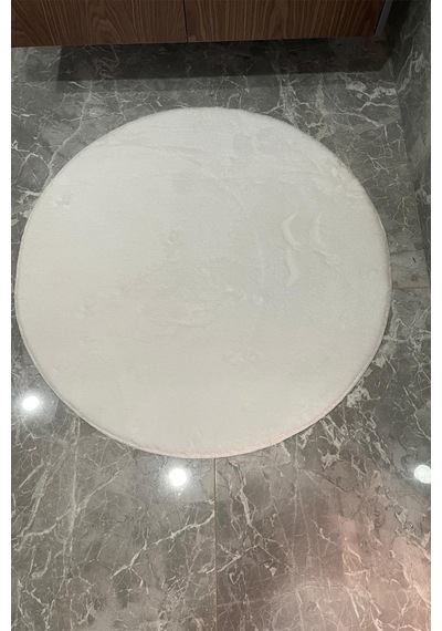 2li Yuvarlak Banyo Paspası Klozet Seti Takımı 80x80 Ve 100x100 Beyaz
