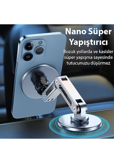 Ally Lf-256 Alüminyum Araç İçi Torpido Üstü Manyetik Telefon Tutucu- 5775