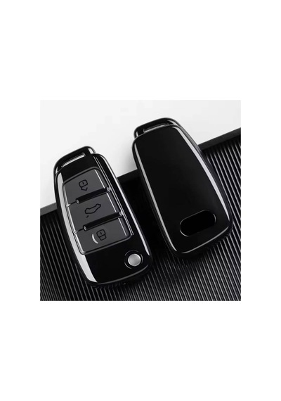 Audi A1 A3 8p 81 A4 A5 B6 B7 B8 A6 A7 C5 C6 4f Q3 Q5 Q7 Sustlı Lüx Anahtar Koruma Kılıfı Gri / Beyaz