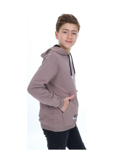 Toontoy Kids Toontoy Erkek Çocuk Oversize Kapüşonlu Cepli Baskılı Sweatshirt - 2 İplik Acı Kahverengi Toontoy Kids Toontoy Erkek Çocuk Oversize Kapüşonlu Cepli Baskılı Sweatshirt - 2 İplik Acı Kahverengi