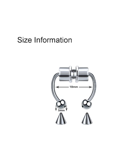 Gümüş Renk Burun Ucu Mıknatıslı Septum Piercing Fake Deliksiz Küpe
