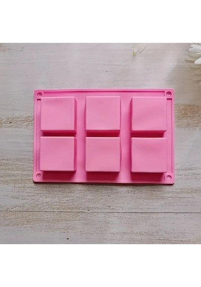 Sabun Kalıbı & Kek Kalıbı Silikon Kalıp 5x5cm Kırmızı