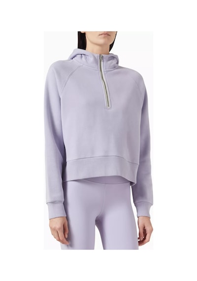 Vuori Restore Yarım Fermuarlı Kapüşonlu Sweatshirt, Organik Fransız Havlu, Rahat & Lüks Mor