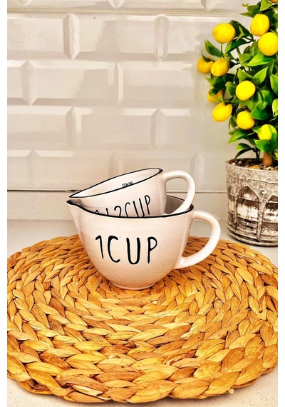 2'li Ölçü Kabı Bardağı Ölçü Seti 250/500 Ml