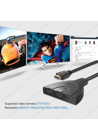 3 Port Hdmı Switcher 3 Giriş 1 Çıkışlı Hdmı Otomatik Switch