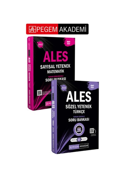 Pegem Akademi 2025 Ales Türkçe Sözel Mantık Tamamı Çözümlü Soru Bankası + 2025 Ales Matematik Sayıs