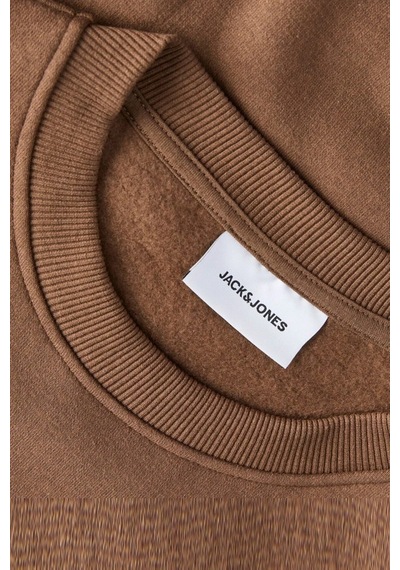 Jack & Jones Jack&jones 12298492 Jjaero Sweat Crew Neck Cocoa Erkek Sweatshirt Kahve