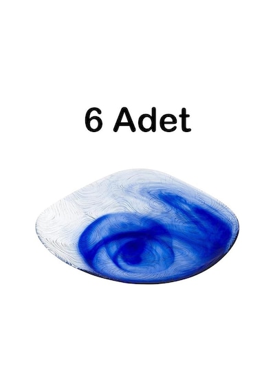 6lı 10641 Linden Batik Mavi 19 Cm Pasta Tabağı Takımı