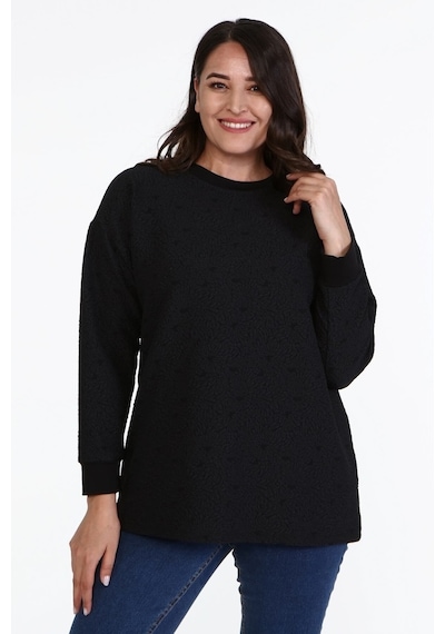 Myline Jakarlı Bisiklet Yaka Sweatshirt