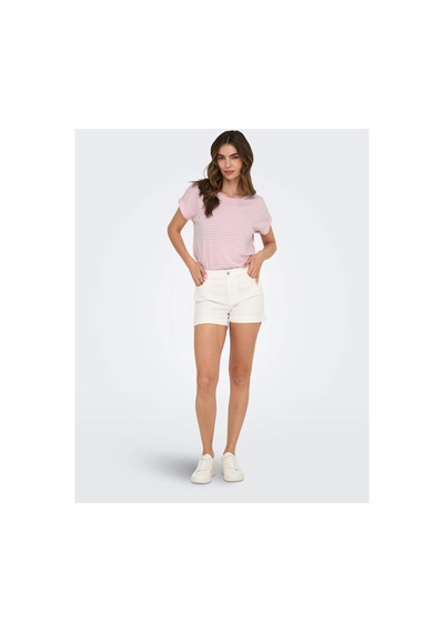 Jack & Jones Only Kadın 15206243 Onlmoster Strıpe S/s O-neck Top Jrs Noos Pembe