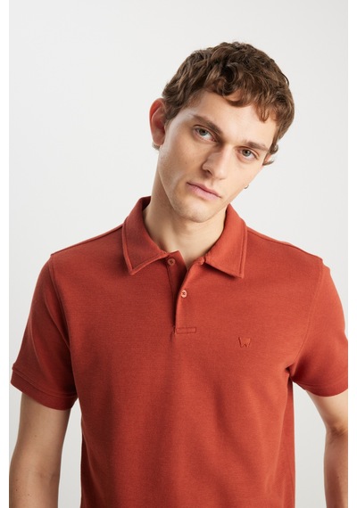 Wrangler Erkek Polo Yaka T Shirt W2510720 222 Kiremit KIREMIT