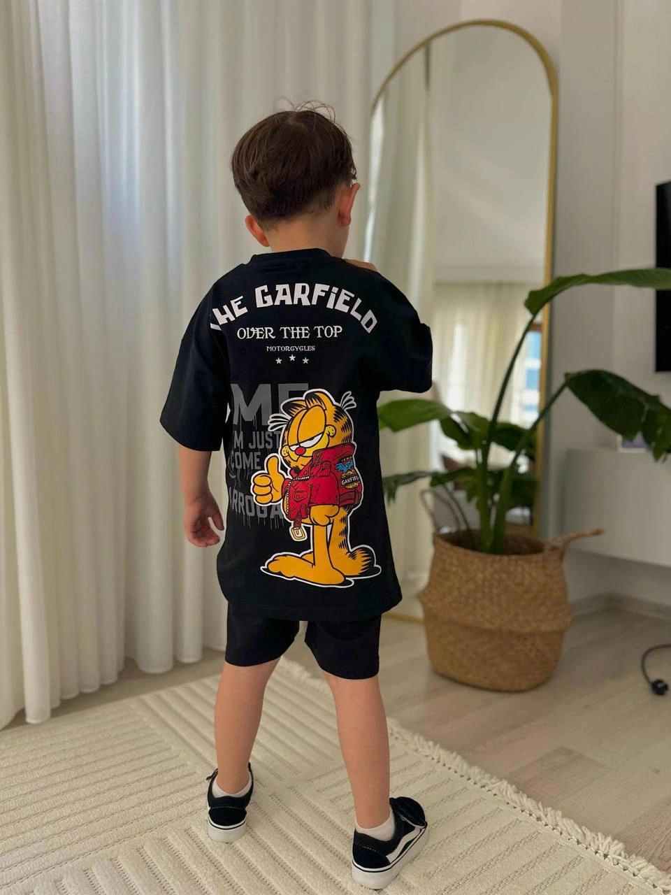 Cg Kids Garfield Erkek Çocuk Şortlu Alt Üst Takım Siyah