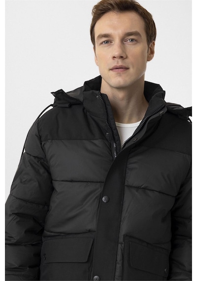 Süvari Siyah Slim Kapitone Mont-34883 Siyah