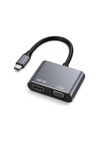 Fully 2 İn 1 Type-c To Hdmı 4k +vga Çok Fonksiyonlu Hub