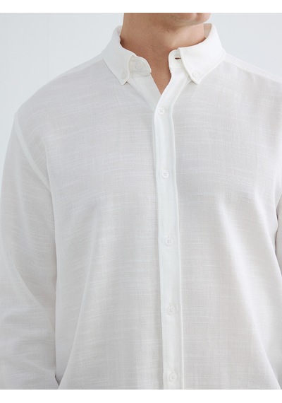Lcw Vision Beyaz Regular Fit Armürlü Erkek Basic Gömlek
