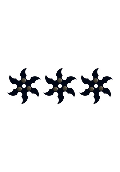 Ahşap Samuray Seti 3 Lü Katana Kılıcı + Kohga + Kunai  Siyah