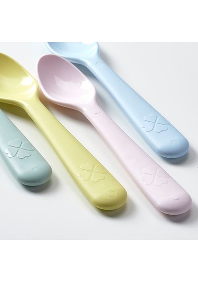 Ikea Kalas Çocuk Kaşık Seti, Pastel Tonlar, 4 Adet Çok Renkli
