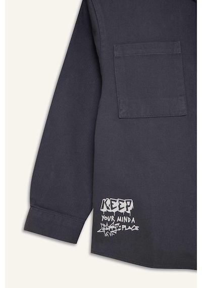 DeFacto Erkek Çocuk Oversize Geniş Kalıp Kapüşonlu Gabardin Uzun Kollu Gömlek D3194A825SPAR153 DeFacto Erkek Çocuk Oversize Geniş Kalıp Kapüşonlu Gabardin Uzun Kollu Gömlek D3194A825SPAR153