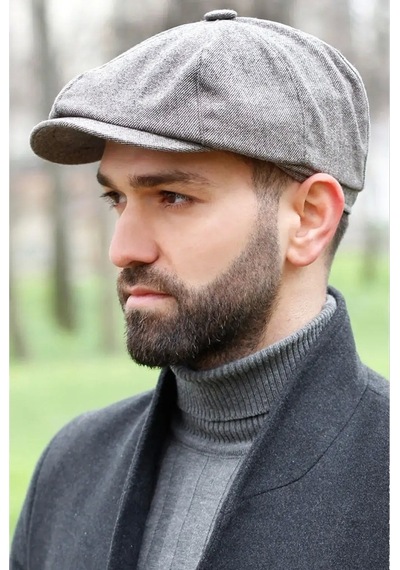 Bay Şapkacı Kışlık Erkek Peaky Blinders Ingiliz Driver Kasket Çi-Standart-Gri